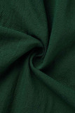Зеленые повседневные однотонные бинты в стиле пэчворк с U-образным вырезом из двух частей