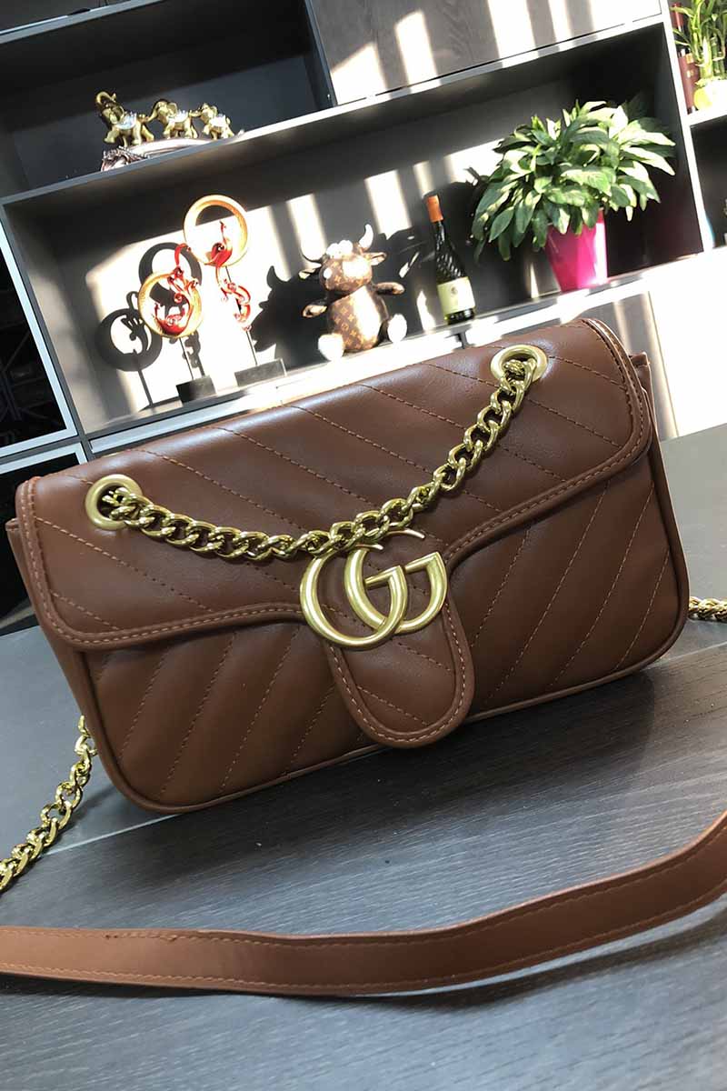 

Brown Fashion Casual Letter Chains Bags
