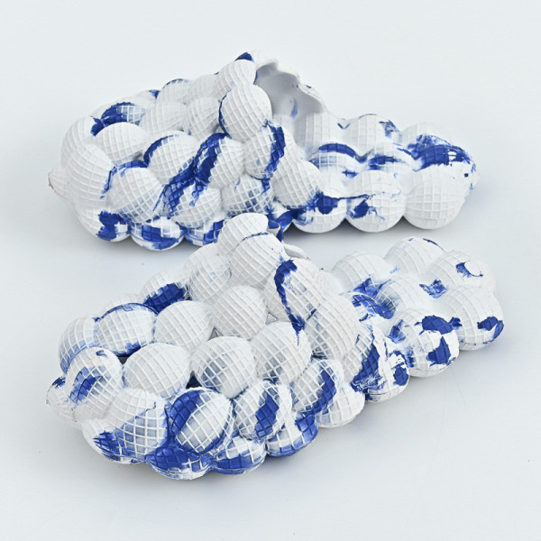 Scarpe comode rotonde scavate casual alla moda bianca blu