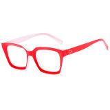 Gafas de sol de patchwork sólido casual de moda rojo