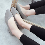 Grey Casual Street Patchwork Pointed Comfortable Out Door Flats Shoes
