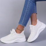 Sapatos esportivos confortáveis ​​esportivos brancos moda casual patchwork frênulo