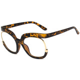 Leopard Print Fashion Casual Patchwork Asymmetrical Sunglasses