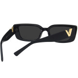 Gafas de sol de patchwork sólido casual de moda negro