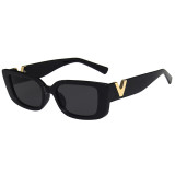 Black Fashion Casual Solid Patchwork Sunglasses