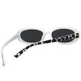 Óculos de sol preto branco fashion patchwork casual