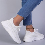 Sapatos esportivos confortáveis ​​esportivos brancos moda casual patchwork frênulo