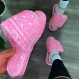 Scarpe comode rotonde con stampa patchwork casual alla moda rosa