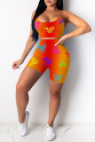 Цветной сексуальный принт в стиле пэчворк Спагетти без рукавов из двух частей
