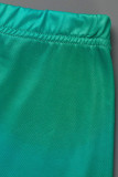 Verde sexy estampado patchwork cuello en u sin mangas dos piezas