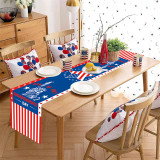 Runner da tavolo da cucina per il giorno dell'indipendenza blu e rosso. Decorazioni per la casa