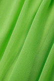 Macacão reto verde elegante patchwork sem costas sem costas