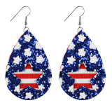Red Blue Fashion Casual The stars Patchwork Earrings