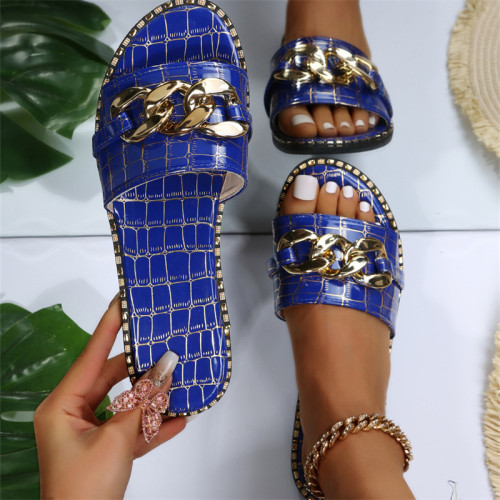 Chaussures confortables rondes en patchwork décontractées à la mode bleues