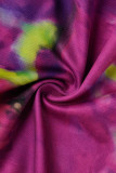 Фиолетовый Модный Сексуальный Бандаж с Принтом Спинки Холтер Без Рукавов Две Части