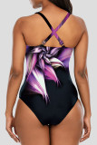 Black Green Fashion Sexy Print Hollowed Out Backless Swimwears (With Paddings)