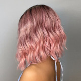 Parrucche patchwork casual alla moda rosa
