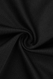 Colarinho preto moda casual sem encosto oblíquo plus size duas peças