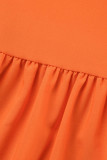 Tute taglie forti con cinturino senza spalline con patchwork solido arancione moda casual