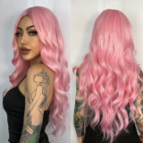 Розовые модные повседневные однотонные парики в стиле пэчворк