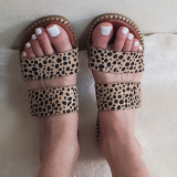 Sapatos redondos com estampa de leopardo moda casual patchwork
