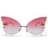 Red Fashion Casual Gradual Change Patchwork Sunglasses