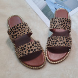 Estampado de leopardo Moda Casual Patchwork Impresión Zapatos redondos