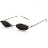 Schwarze, modische, lässige, lebende Patchwork-Strass-Sonnenbrille