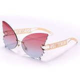 Red Fashion Casual Gradual Change Patchwork Sunglasses