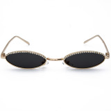 Gafas de sol de diamantes de imitación de patchwork de vida casual de moda negro
