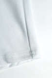 blanco moda casual sólido patchwork medio cuello alto sin mangas dos piezas