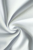 Weiße Mode Lässig Solide Patchwork Half A Rollkragen Ärmellos Zweiteiler