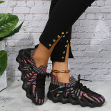 Многоцветная модная повседневная спортивная обувь в стиле пэчворк повязки круглая удобная спортивная обувь