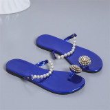 Blaue Art- und Weisebeiläufige Patchwork-Perlen-runde bequeme Schuhe