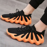 Оранжевая модная повседневная спортивная одежда, лоскутная повязка, круглая удобная спортивная обувь на открытом воздухе