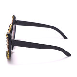 Black Fashion Casual Patchwork Hot Drill Sunglasses