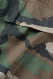 Camouflage Casual Print Camouflage Print Hoge taille Rechte broek met volledige print