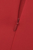 Rote Art- und Weisebeiläufige feste Patchwork-Schlitz-Bleistift-Rock-Kleider mit V-Ausschnitt