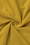 Due pezzi manica corta O collo con stampa casual giallo giallo