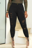 Рваные джинсовые джинсы с высокой талией в стиле пэчворк Black Street
