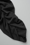 Черный сексуальный сплошной пэчворк с завязками на шее без рукавов из двух частей