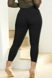 Schwarze, zerrissene Patchwork-Denim-Jeans mit hoher Taille