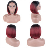 Parrucche patchwork con cambio graduale casual alla moda rossa (senza foulard)
