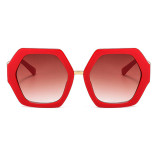 Gafas de sol de patchwork sólido casual de moda rojo