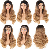Light Brown Fashion Casual Gradual Change Patchwork Wigs  (Without Headscarf)
