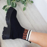Noir Fashion Casual Patchwork Round Keep Warm Chaussures confortables