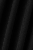 Черный сексуальный принт в стиле пэчворк с круглым вырезом и коротким рукавом из двух частей