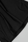 Cyan Lässige einfarbige Patchwork-Hose mit hoher Taille und Lautsprecher