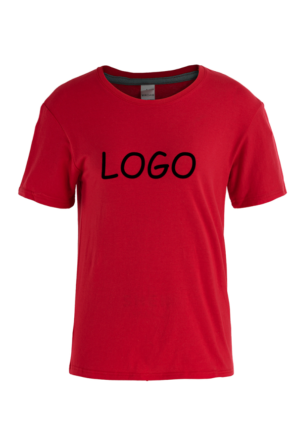 T-shirt personalizada de alta qualidade vermelha impressão de manga curta camiseta feminina de algodão, para encomendar