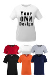 T-shirt in cotone da donna a maniche corte con stampa t-shirt personalizzata nera di alta qualità, su ordinazione